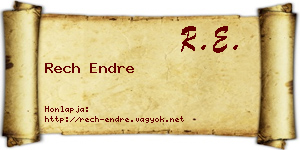 Rech Endre névjegykártya